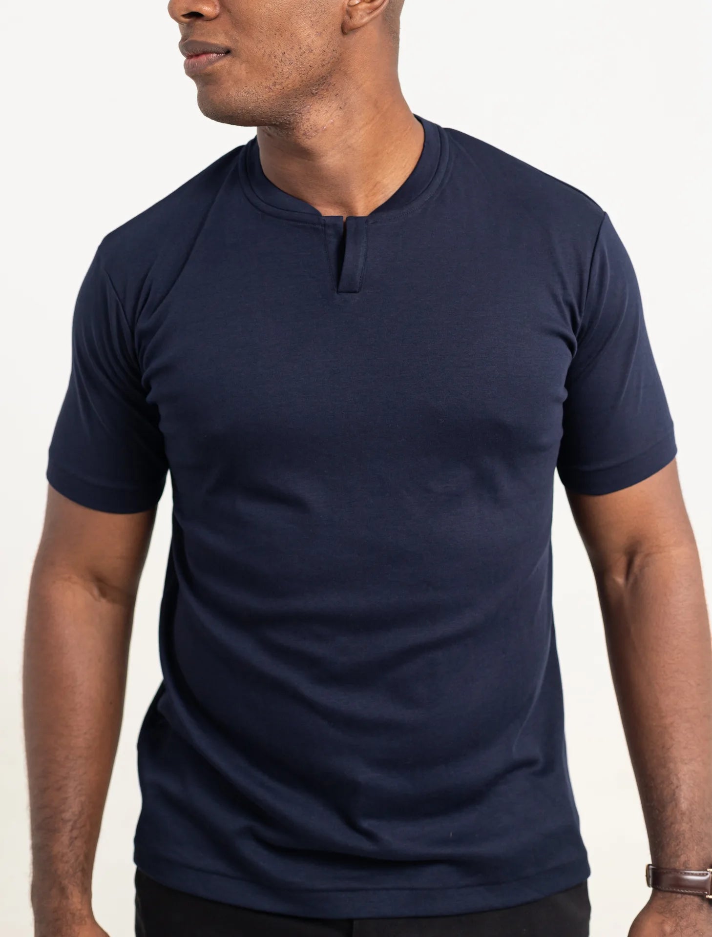 CAMISETA PIMA - GOLA V - MARINHO - imagem 2