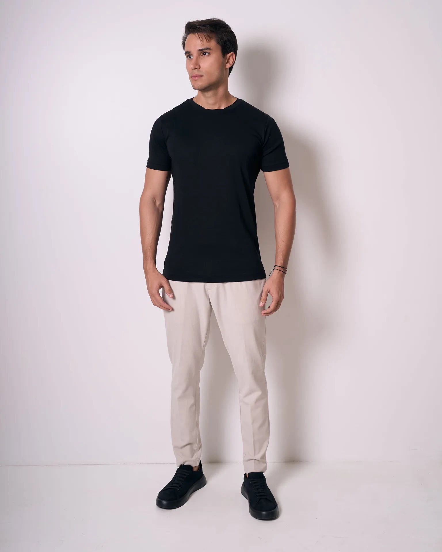 CAMISETA PIMA - GOLA RETA - PRETO - imagem 1